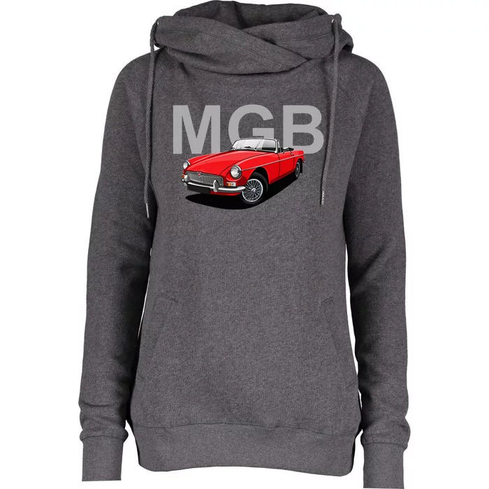 Classic British Mgb Sports Car Womens Funnel Neck Pullover Hood