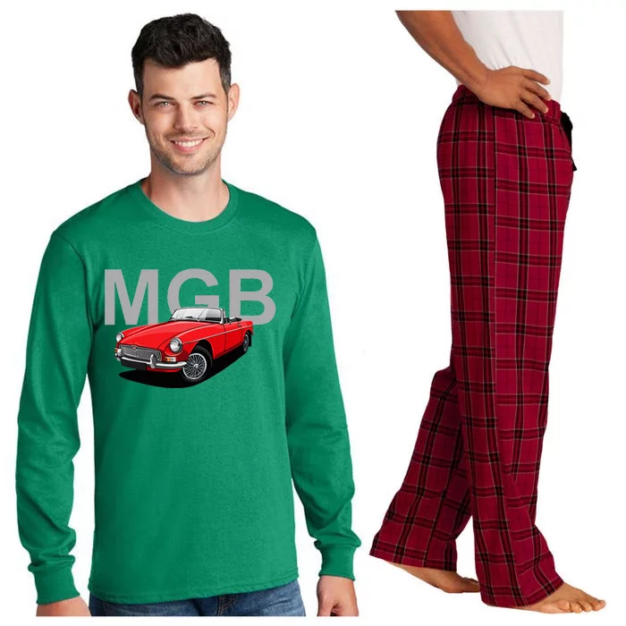 Classic British Mgb Sports Car Long Sleeve Pajama Set