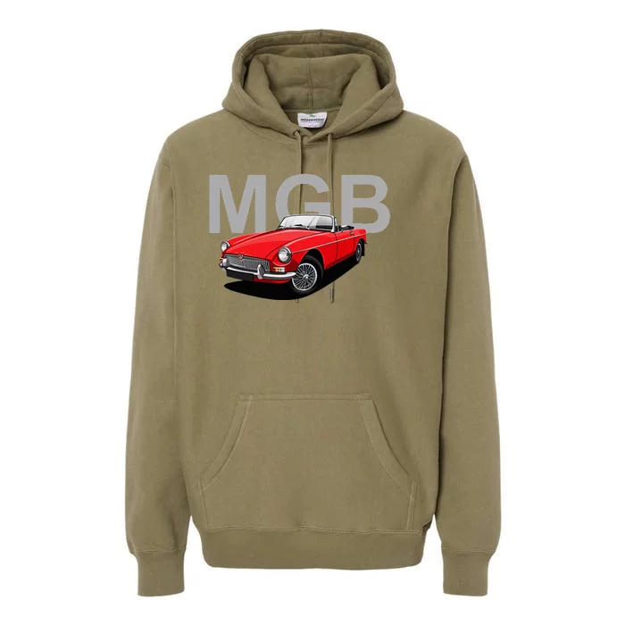 Classic British Mgb Sports Car Premium Hoodie