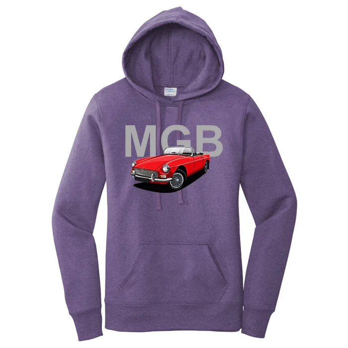 Classic British Mgb Sports Car Women's Pullover Hoodie