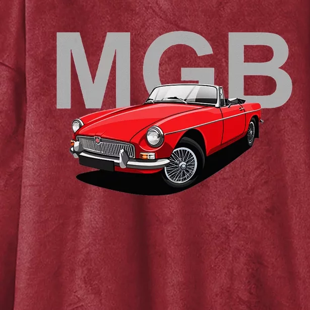 Classic British Mgb Sports Car Hooded Wearable Blanket