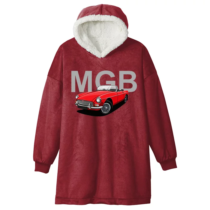 Classic British Mgb Sports Car Hooded Wearable Blanket