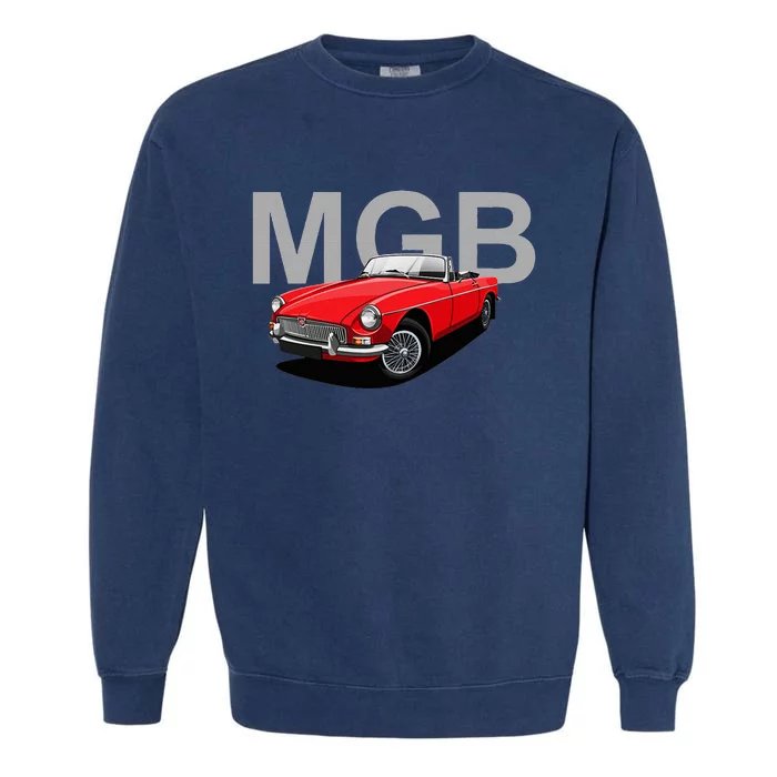 Classic British Mgb Sports Car Garment-Dyed Sweatshirt