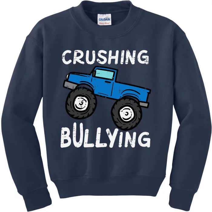 Crushing Bullying Monster Truck Unity Day Orange Kids Sweatshirt