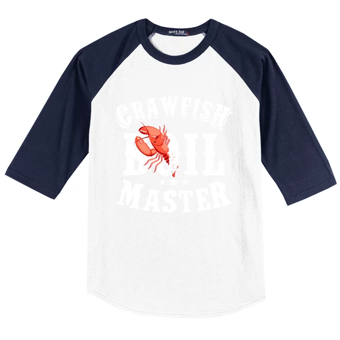 Crawfish Boil Master Cajun Seafood Festival Retro Cooking Gift Baseball Sleeve Shirt