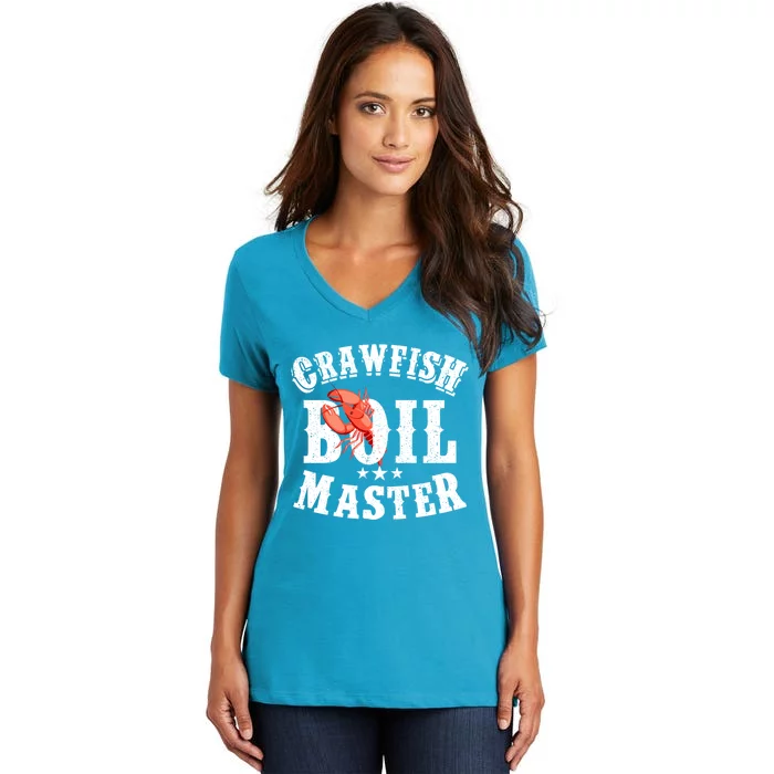 Crawfish Boil Master Cajun Seafood Festival Retro Cooking Gift Women's V-Neck T-Shirt