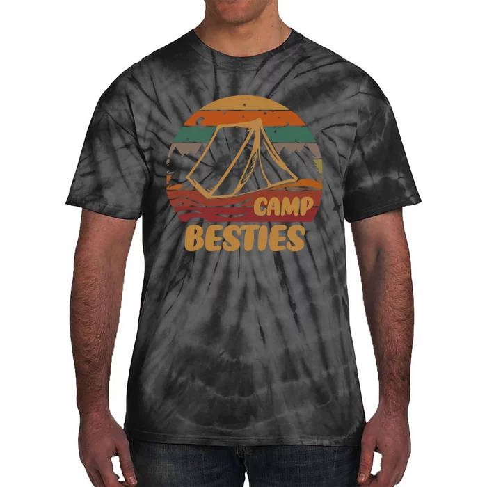 Camp Besties Matching Team Matching Group Vintage Camping Tie-Dye T-Shirt