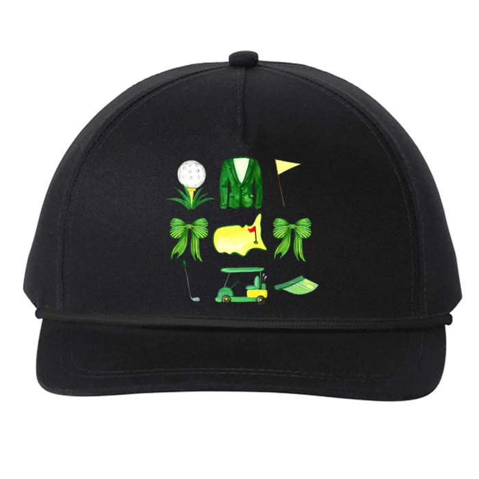 Coquette Bow Masters Golf Tournament Golfing Snapback Five-Panel Rope Hat