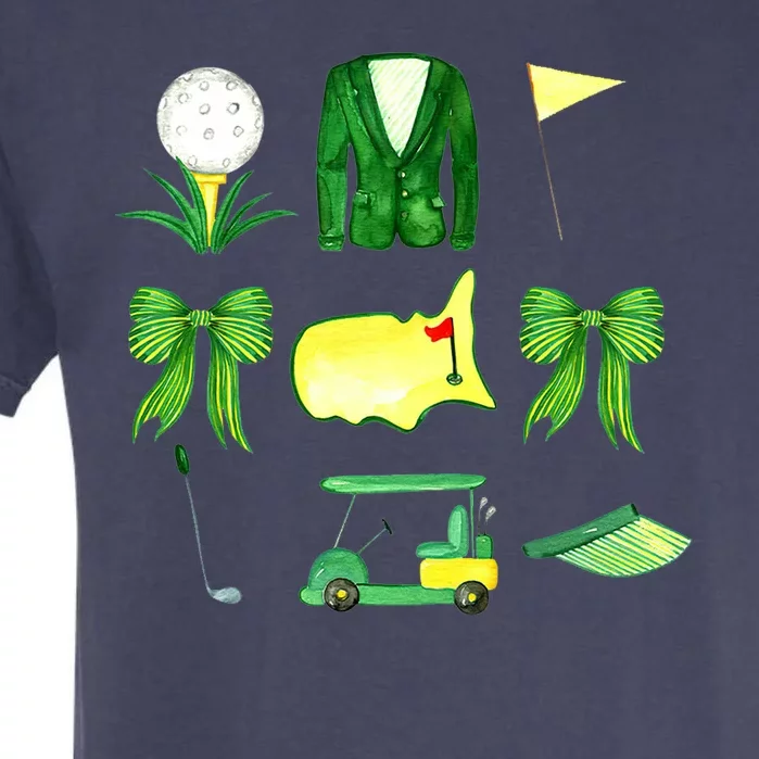 Coquette Bow Masters Golf Tournament Golfing Garment-Dyed Heavyweight T-Shirt