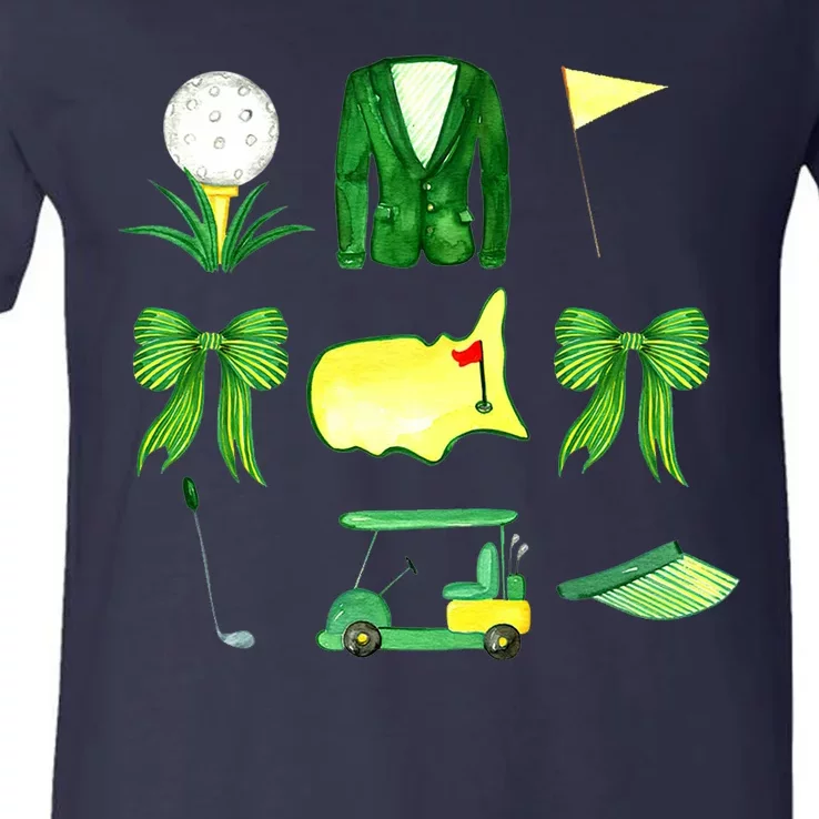 Coquette Bow Masters Golf Tournament Golfing V-Neck T-Shirt