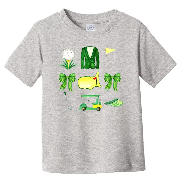 Coquette Bow Masters Golf Tournament Golfing Toddler T-Shirt