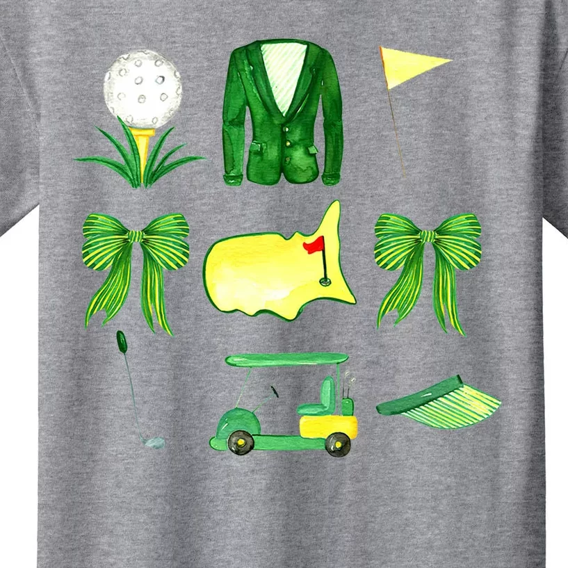 Coquette Bow Masters Golf Tournament Golfing Kids T-Shirt