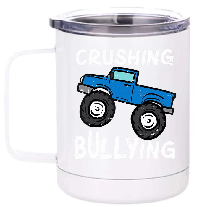 Crushing Bullying Monster Truck Kids Unity Day Orange Front & Back 12oz Stainless Steel Tumbler Cup