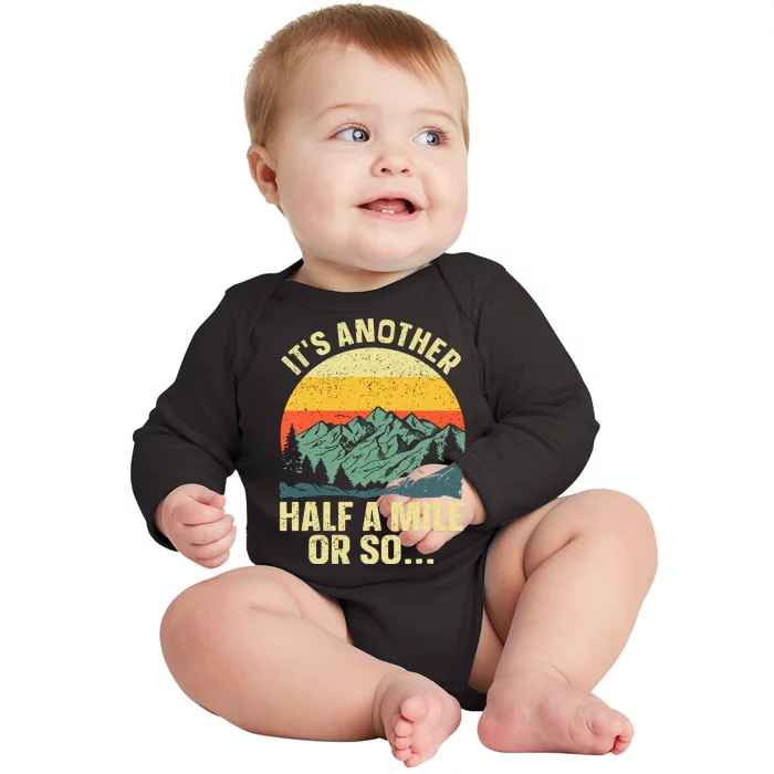 Camping Backpacking Mountain Hiker Gift Funny Hiking Baby Long Sleeve Bodysuit