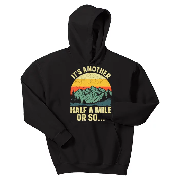 Camping Backpacking Mountain Hiker Gift Funny Hiking Kids Hoodie