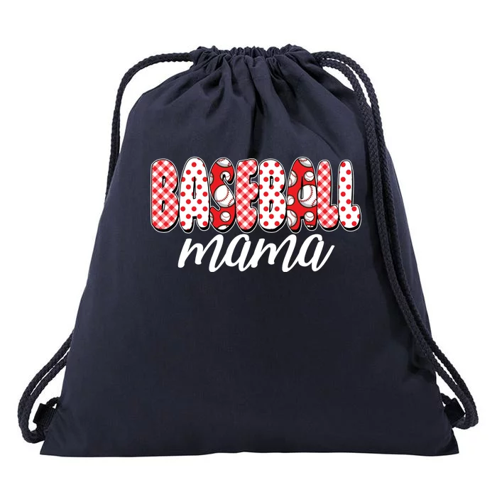 Cute Baseball Mama Drawstring Bag