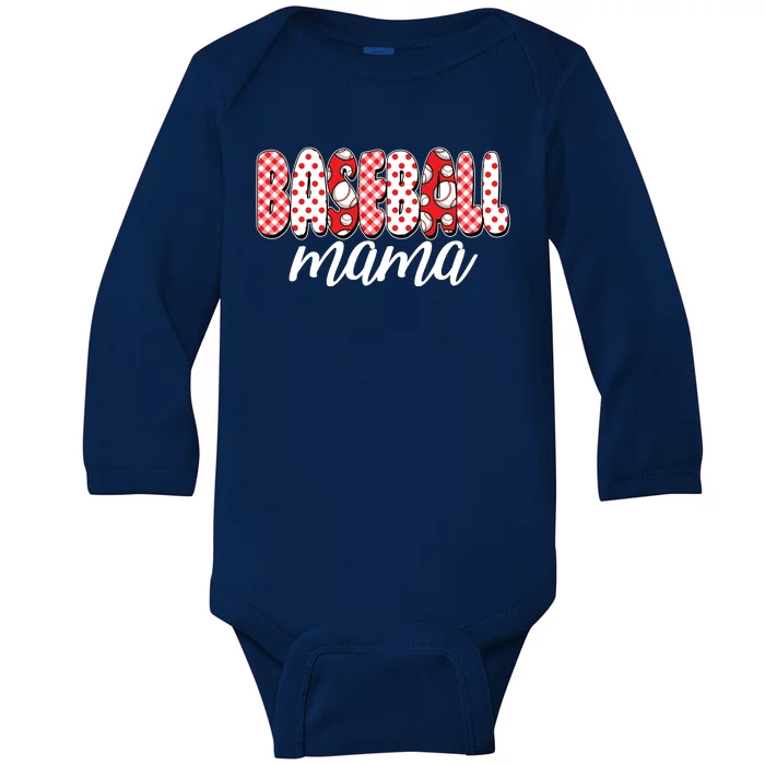 Cute Baseball Mama Baby Long Sleeve Bodysuit