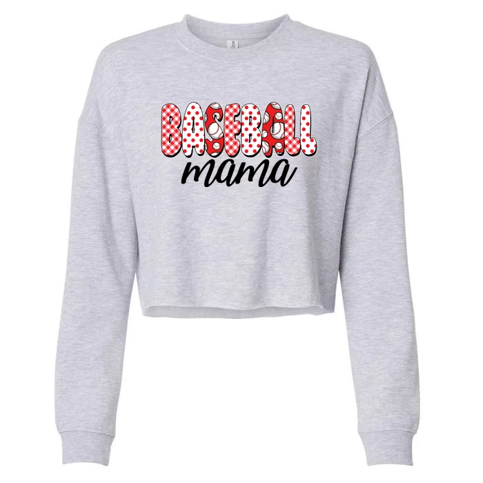 Cute Baseball Mama Cropped Pullover Crew