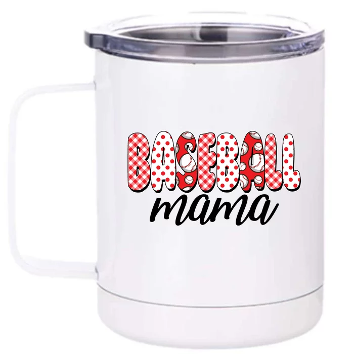 Cute Baseball Mama Front & Back 12oz Stainless Steel Tumbler Cup