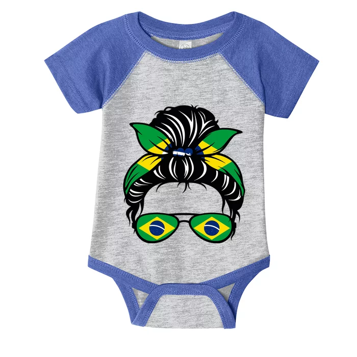 Cool Brazilian Messy Bun Infant Baby Jersey Bodysuit