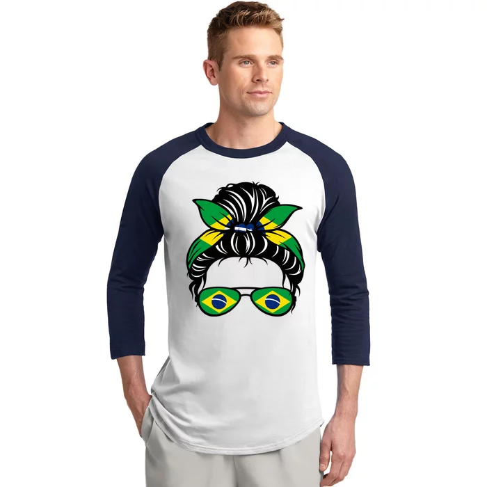 Cool Brazilian Messy Bun Baseball Sleeve Shirt