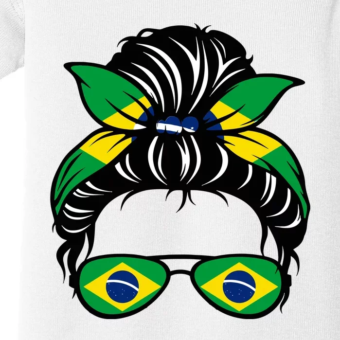 Cool Brazilian Messy Bun Baby Bodysuit