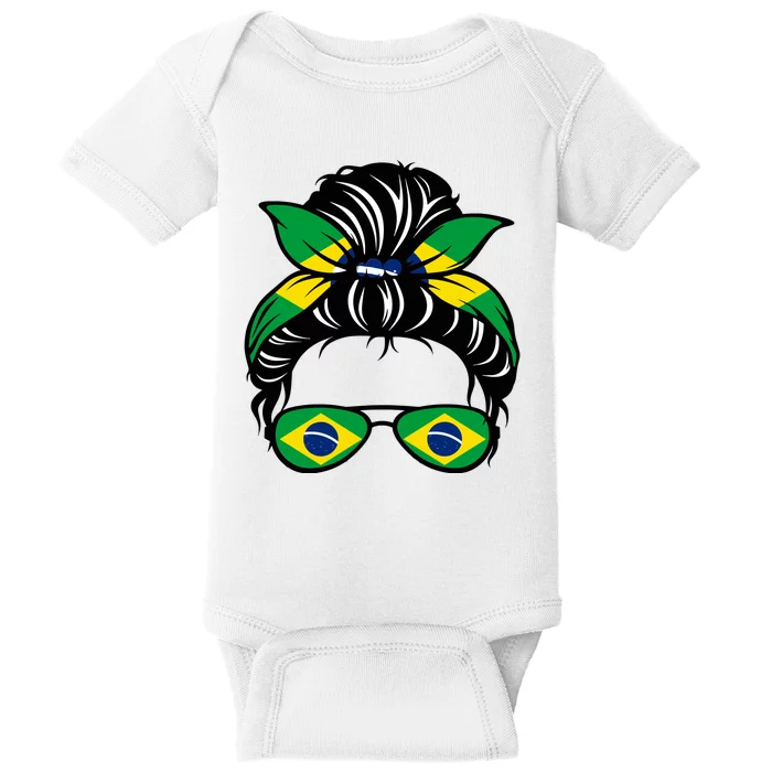 Cool Brazilian Messy Bun Baby Bodysuit