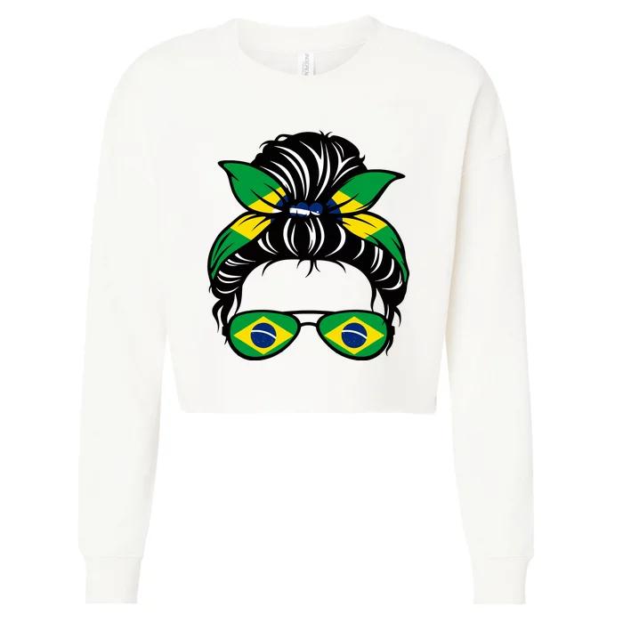 Cool Brazilian Messy Bun Cropped Pullover Crew