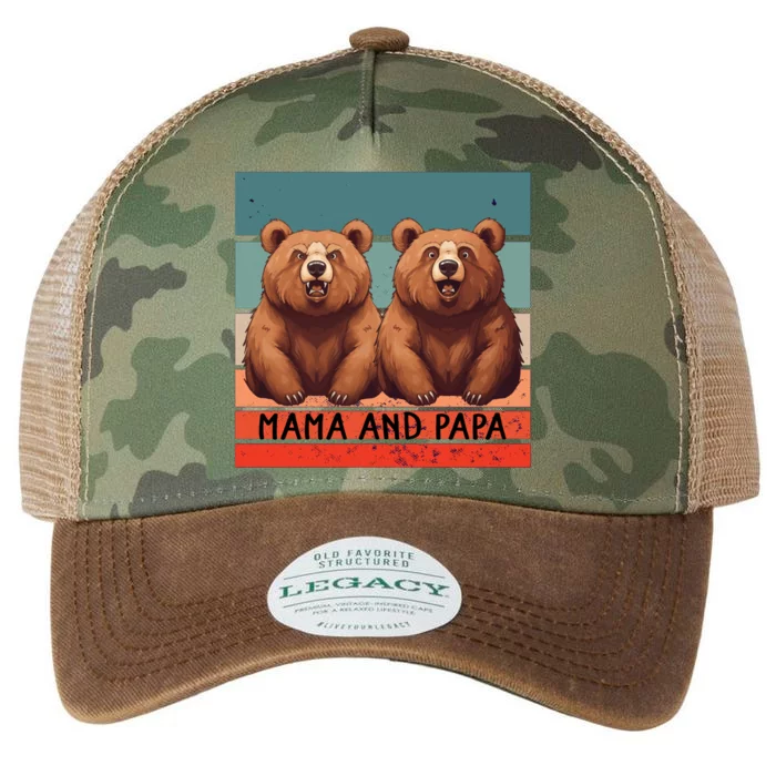 Charming Bears Mama And Papa Warm Playful Family Together Gift Legacy Tie Dye Trucker Hat