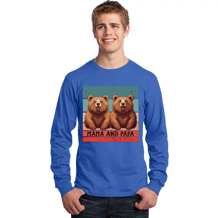 Charming Bears Mama And Papa Warm Playful Family Together Gift Long Sleeve Shirt