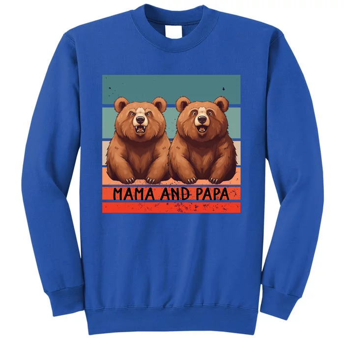 Charming Bears Mama And Papa Warm Playful Family Together Gift Tall Sweatshirt