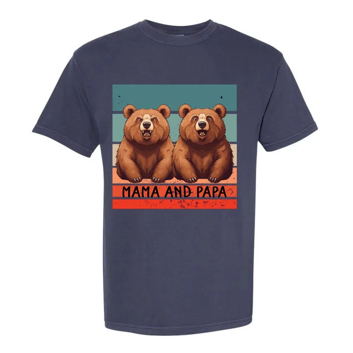 Charming Bears Mama And Papa Warm Playful Family Together Gift Garment-Dyed Heavyweight T-Shirt