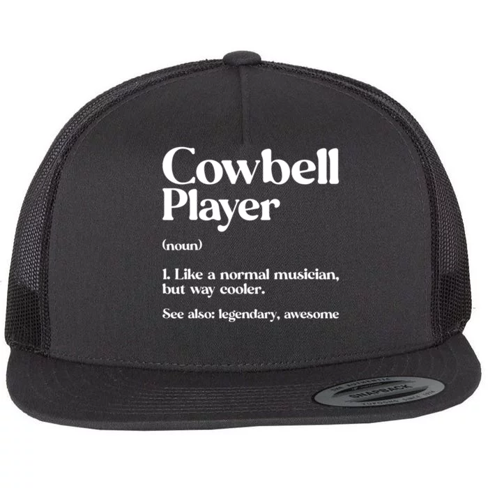 Cow Bell More Cowbell Vintage Funny Drummer Cowbell Funny Flat Bill Trucker Hat