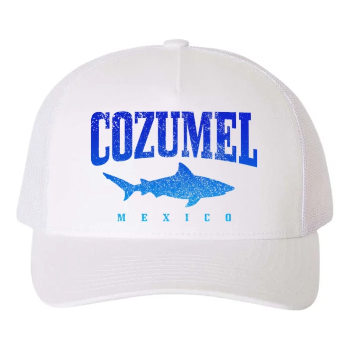 Cozumel Beach Mexico Scuba Diver Shark Diving Vintage Yupoong Adult 5-Panel Trucker Hat