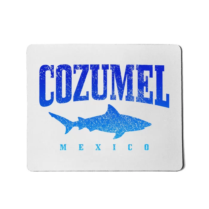 Cozumel Beach Mexico Scuba Diver Shark Diving Vintage Mousepad