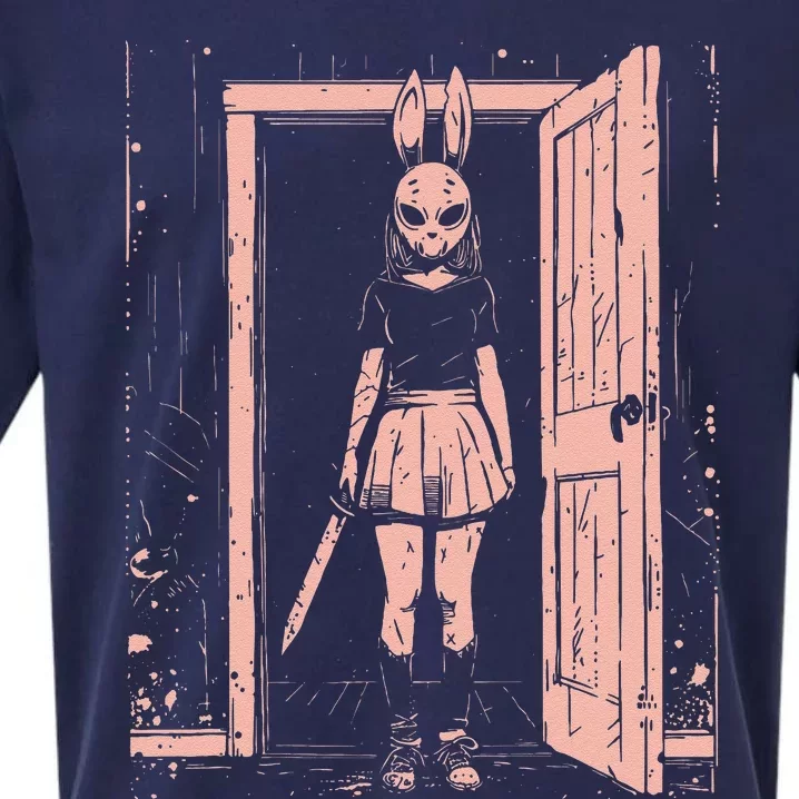 Creepy Bunny Mask Slasher Pastel Goth Anime Horror Sueded Cloud Jersey T-Shirt