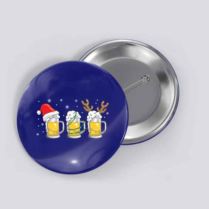 Christmas Beer Mugs Reinbeer Santa Hat Xmas Lights Costume Cool Gift Button