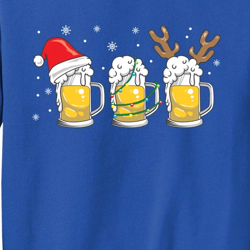 Christmas Beer Mugs Reinbeer Santa Hat Xmas Lights Costume Cool Gift Tall Sweatshirt