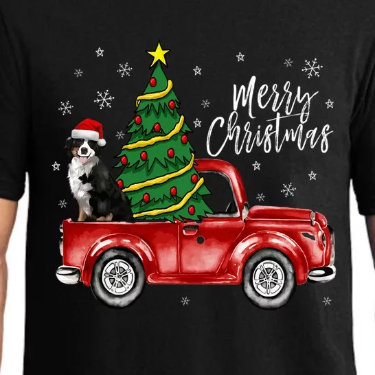 Cute Bernese Mountain Dog Truck Merry Christmas Dog Lover Gift Pajama Set