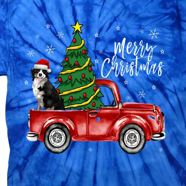 Cute Bernese Mountain Dog Truck Merry Christmas Dog Lover Gift Tie-Dye T-Shirt