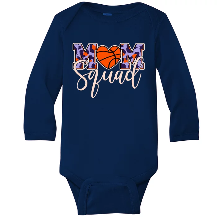 Cute Basketball Mom Squad Baby Long Sleeve Bodysuit