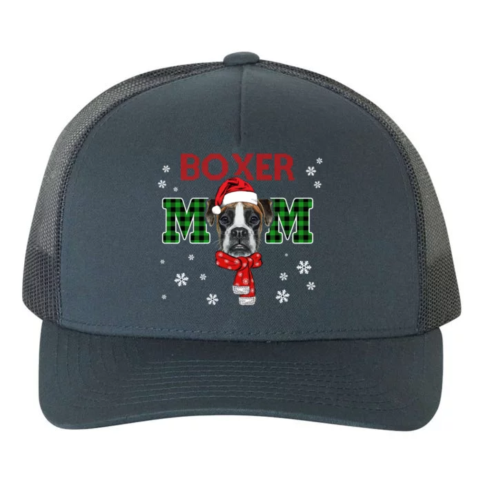 Christmas Boxer Mom Plaid Santa Hat Cute Dog Lover Funny Gift Yupoong Adult 5-Panel Trucker Hat