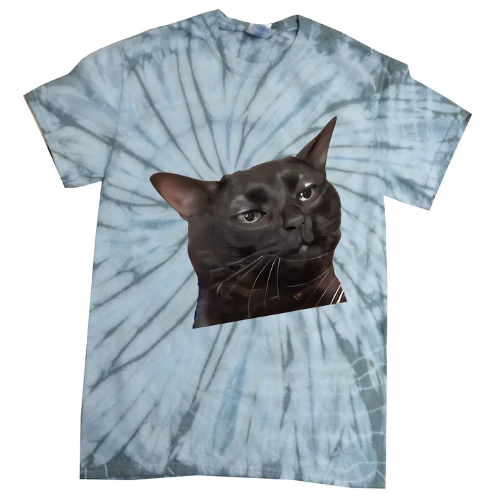 Cat Black Meme Dissociated Funny Internet Gift Tie-Dye T-Shirt