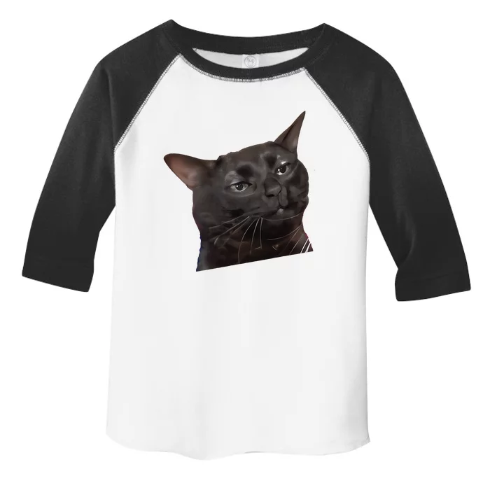 Cat Black Meme Dissociated Funny Internet Gift Toddler Fine Jersey T-Shirt