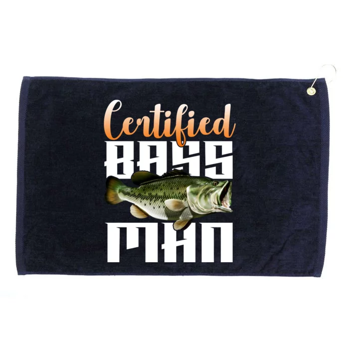 Certified Bass Man Fisherman Grommeted Golf Towel