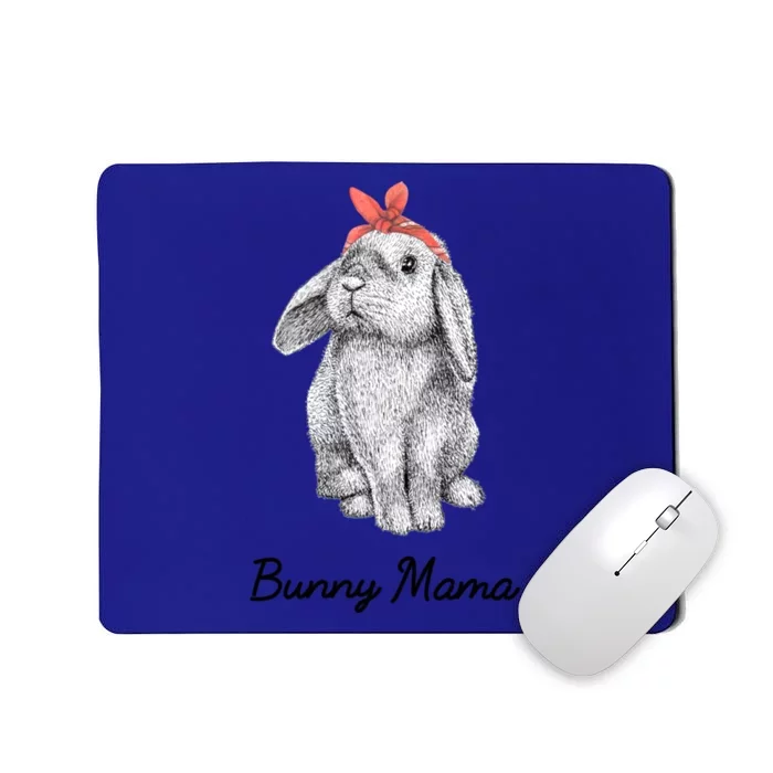 Cute Bunny Mama Lop Eared Rabbit Wearing Bandana Gift Mousepad