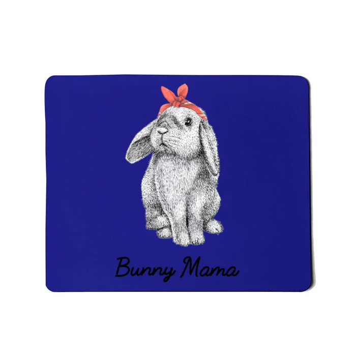 Cute Bunny Mama Lop Eared Rabbit Wearing Bandana Gift Mousepad