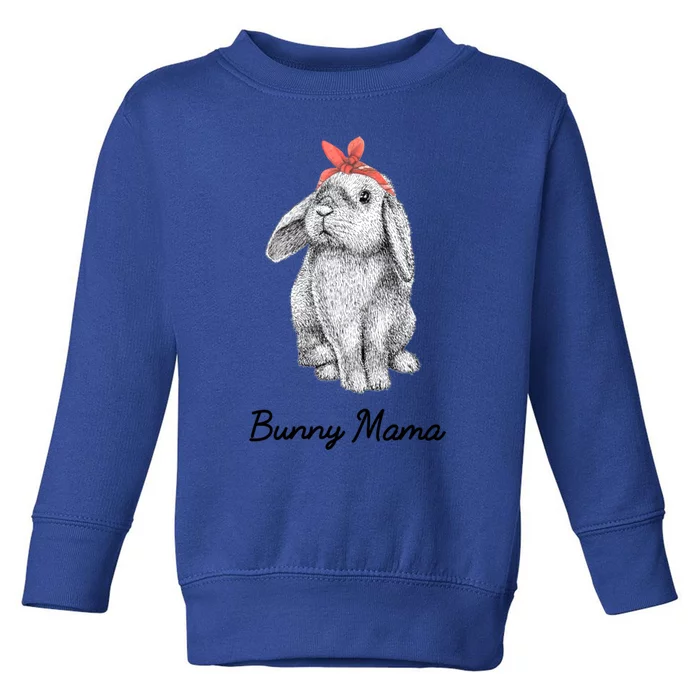 Cute Bunny Mama Lop Eared Rabbit Wearing Bandana Gift Toddler Sweatshirt