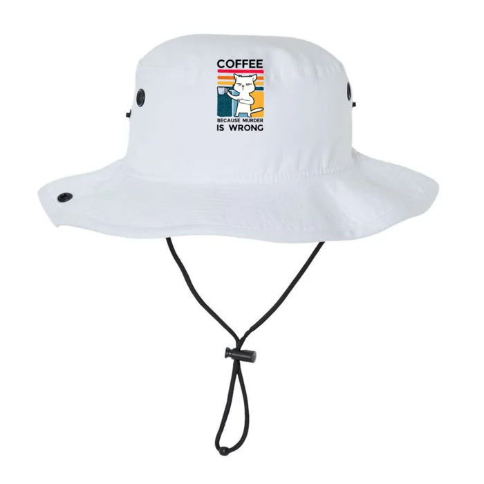 Coffee Because Murder Is Wrong Funny Cat Legacy Cool Fit Booney Bucket Hat