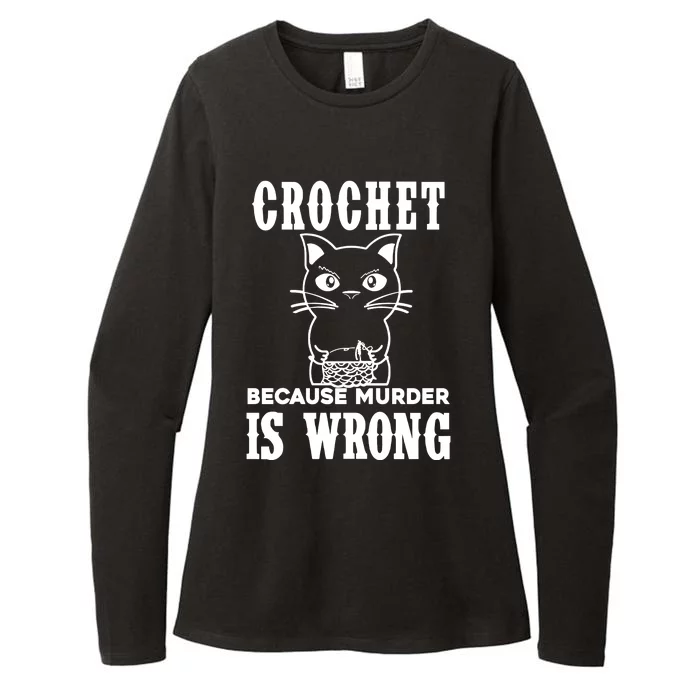 Crochet Because Murder Is Wrong Womens CVC Long Sleeve Shirt